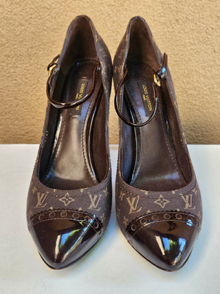 Louis Vuitton Brown LV Monogram Nylon Pumps 37 sz
