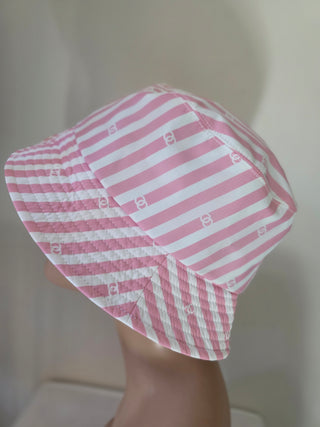 Chanel Pink Interlocking CC Logo Printed bucket hat M sz