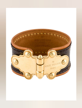 Louis Vuitton Brown LV Monogram Save It Wide Bracelet