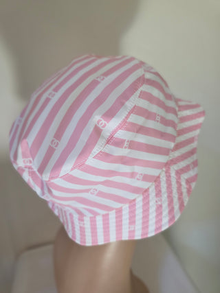 Chanel Pink Interlocking CC Logo Printed bucket hat M sz