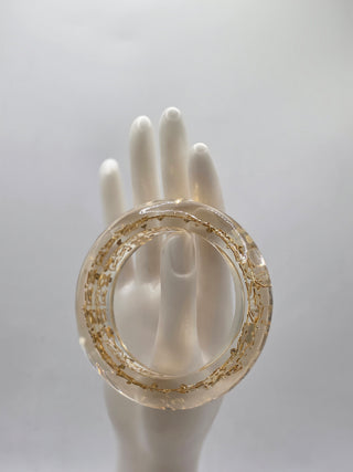 Louis Vuitton Gold-tone Crystal Resin Inclusions Bangle Bracelet