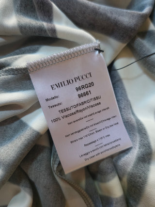 Emilio Pucci Brown White Printed Midi Length Dress US 8