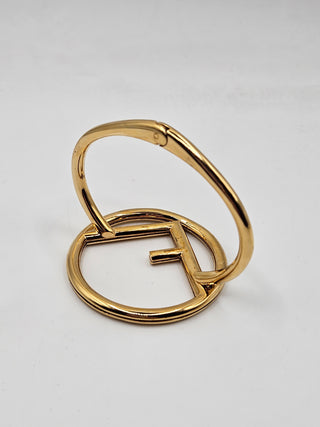 Fendi Gold-tone F Is Fendi Hinged Bangle Bracelet