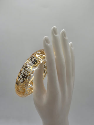 Louis Vuitton Gold-tone Crystal Resin Inclusions Bangle Bracelet