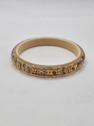 Louis Vuitton Brige Gold Resin Crystal Narrow Inclusion Bangle