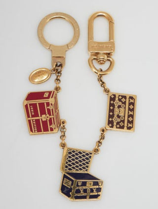 Louis Vuitton Gold Metal Porte Cles Malle Key Holder and Bag Charm