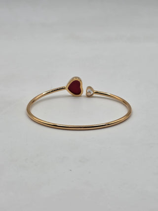 Chopard 18K Diamond & Ceramic Happy Hearts Cuff