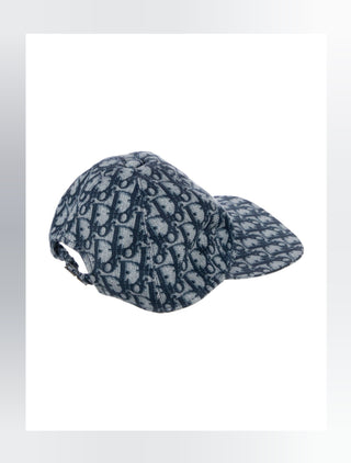 Christian Dior Blue Oblique Diorissimo Logo Baseball Cap S sz