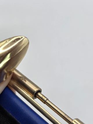 Chanel Blue Leather Interlocking CC Wide Wrap Bracelet M sz