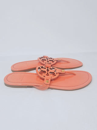Tory Burch orange patent leather Reva thong sandals 9.5 US