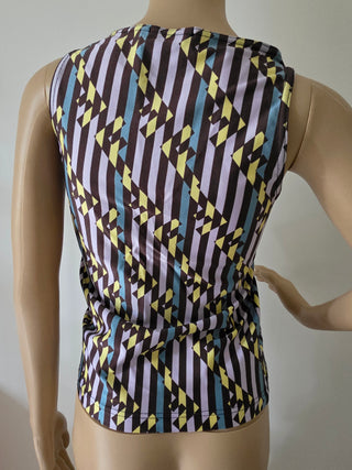 Fendi Purple Multicolor FF Zucca print sleeveless top 42 sz