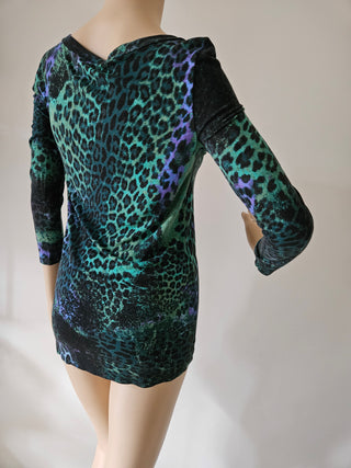 Emilio Pucci Green Animal Print long-sleeved top 6 US sz