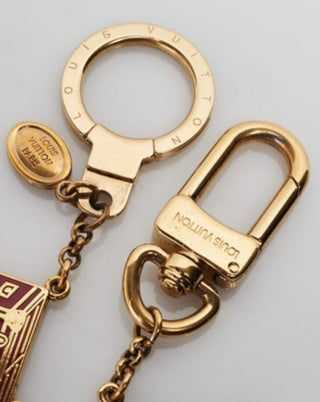 Louis Vuitton Gold Metal Porte Cles Malle Key Holder and Bag Charm