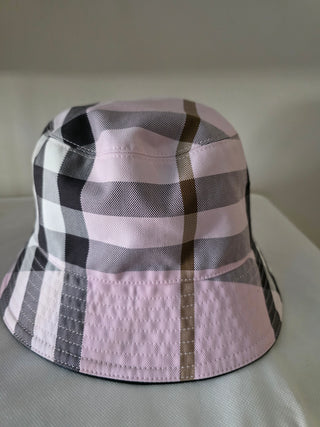 Burberry Pink multicolor Plaid print bucket hat