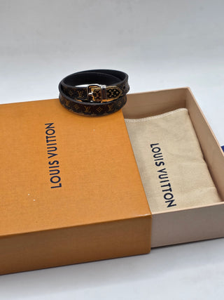Louis Vuitton Brown 'Fasten Your LV' Monogram Wrap Bracelet