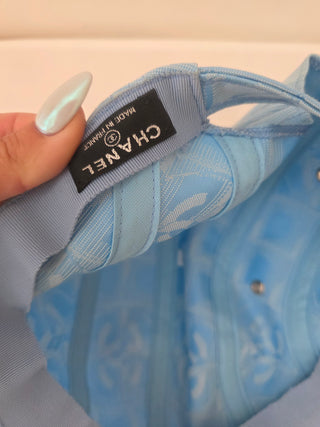 Chanel Light Blue Travel Ligne Interlocking CC Baseball Cap L sz