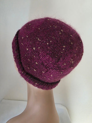 Louis Vuitton Burgundy LV Monogram Glitter Sequins Knit Beanie One size