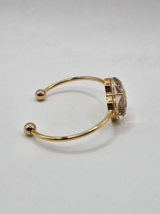 Louis Vuitton Gold-tone A La Folie LV logo Cuff Bracelet