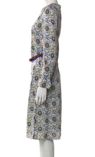 Louis Vuitton Black multicolor LV Monogram 2016 Midi Belted Dress XS | US2, FR34