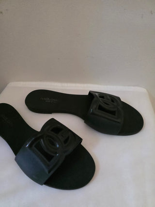 Dolce & Gabbana Black DG logo 
Rubber Slides 39 sz