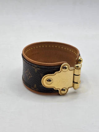 Louis Vuitton Brown LV Monogram Save It Wide Bracelet