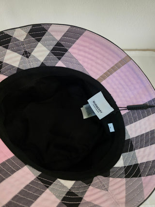 Burberry Pink multicolor Plaid print bucket hat