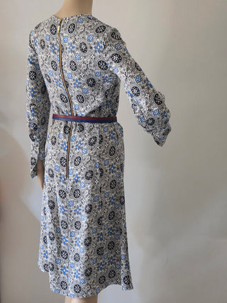 Louis Vuitton Black multicolor LV Monogram 2016 Midi Belted Dress XS | US2, FR34