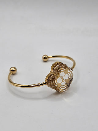 Louis Vuitton Gold-tone A La Folie LV logo Cuff Bracelet