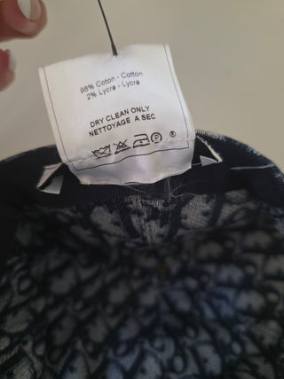 Christian Dior Blue Oblique Diorissimo Logo Baseball Cap S sz
