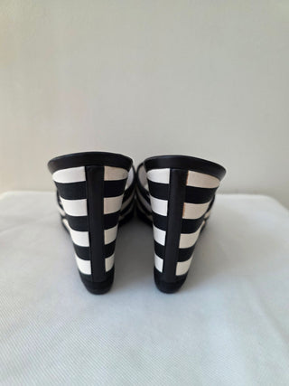 Chanel Black multicolor Interlocking CC 2010 Slides wedges 41 sz