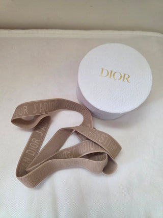 Christian Dior Beige Elastic J'Adior Monogram Headband