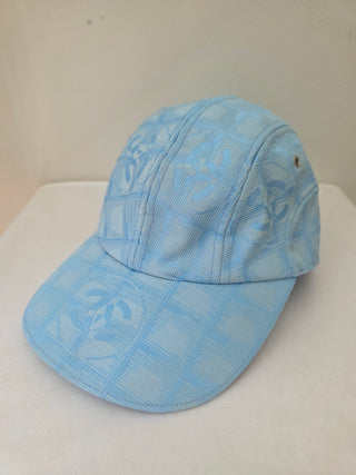 Chanel Light Blue Travel Ligne Interlocking CC Baseball Cap L sz