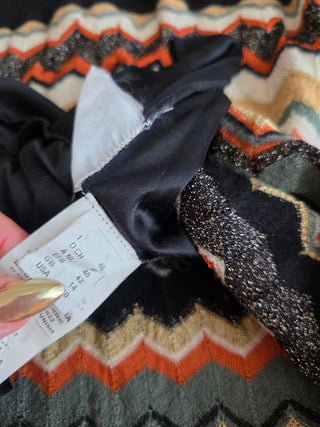 M Missoni Brown Multicolor Striped Merino Wool Mini Dress 10 sz