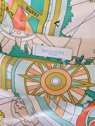 Emilio Pucci Multicolor Printed long-sleeved summer dress 38 sz