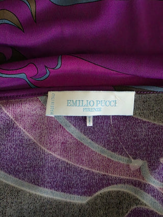 Emilio Pucci Purple Multicolor Signature Print Summer Dress 4 sz