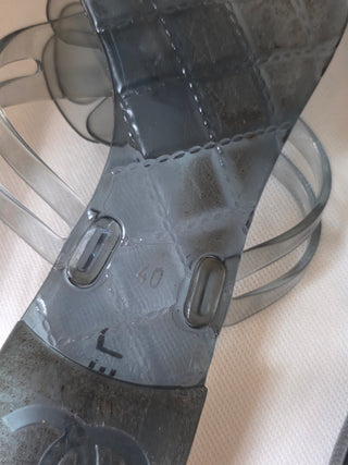 Chanel Blue Interlocking CC Logo Rubber Flip Flops IT 40