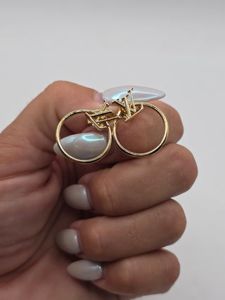 Louis Vuitton Gold-tone LV Logo Eclipse Earrings