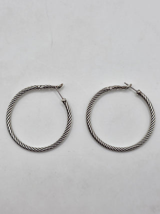 David Yurman Sterling Silver Cable Hoop Earrings