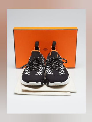 Hermes Black Technical Fabric Flex Bolduc Sneaker 39.5 sz
