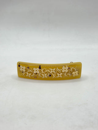 Louis Vuitton Gold-tone Yellow Resin Monogram Inclusion Hair Clip