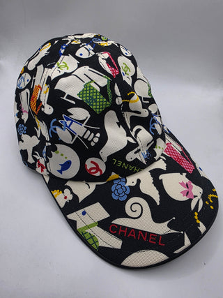 Chanel Black Interlocking CC Baseball Cap M sz