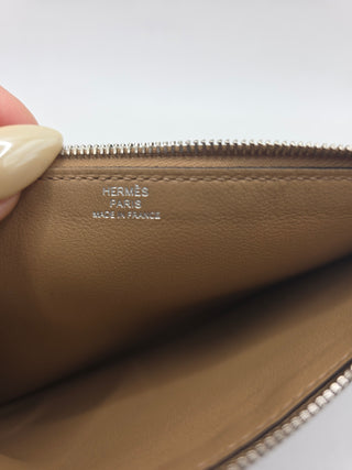 Hermès Beige leather 2021 Jige Duo Wallet