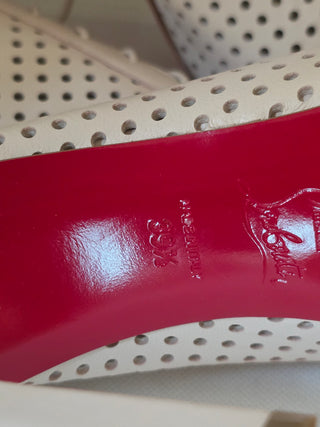 Christian Louboutin Beige perforated leather Gladiator boots 39.5 sz