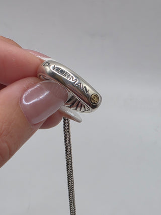 David Yurman Two-Tone Cable Heart Pendant Necklace