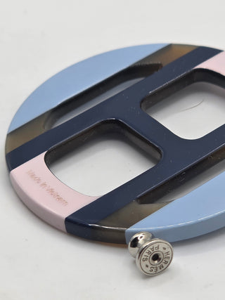 Hermès Blue Multicolor H Equipe Drop Earrings