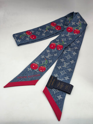 Louis Vuitton Blue LV X TM Silk Monogram Cerises Bandeau Denim