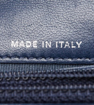 Chanel Blue Camellia Embossed Lambskin Leather L Flap Wallet