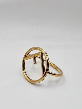 Fendi Gold-tone F Is Fendi Hinged Bangle Bracelet