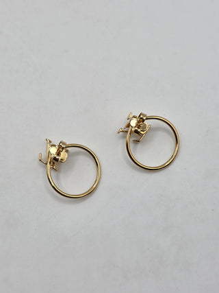 Louis Vuitton Gold-tone LV Logo Eclipse Earrings