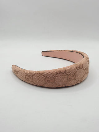 Gucci Beige GG Monogram canvas wide headband